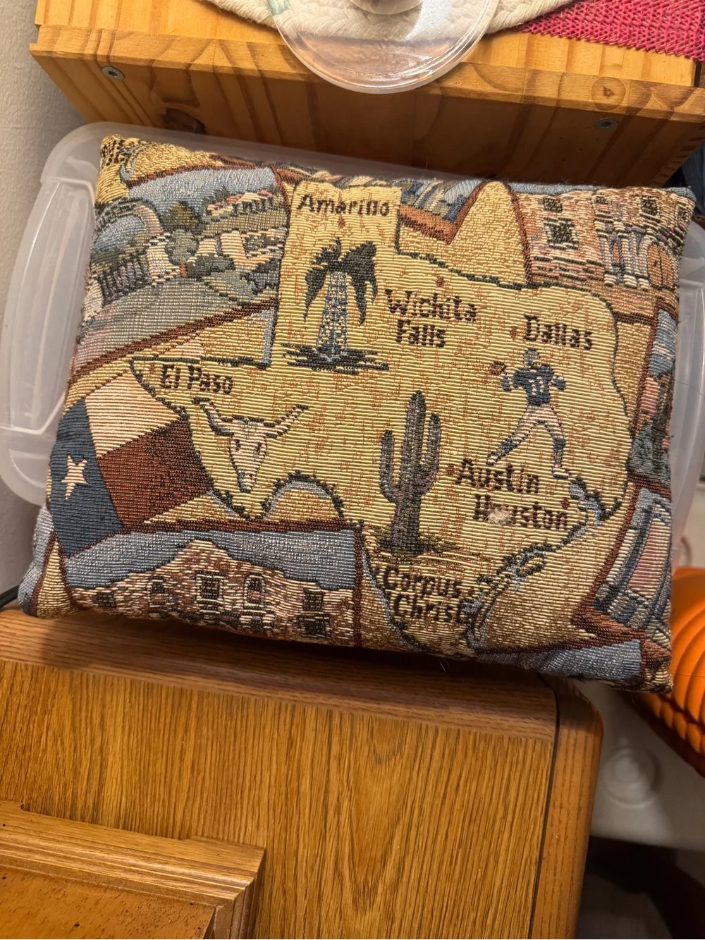 Texas Patchwork Star Accent Pillow - Red, Cream, Gray -